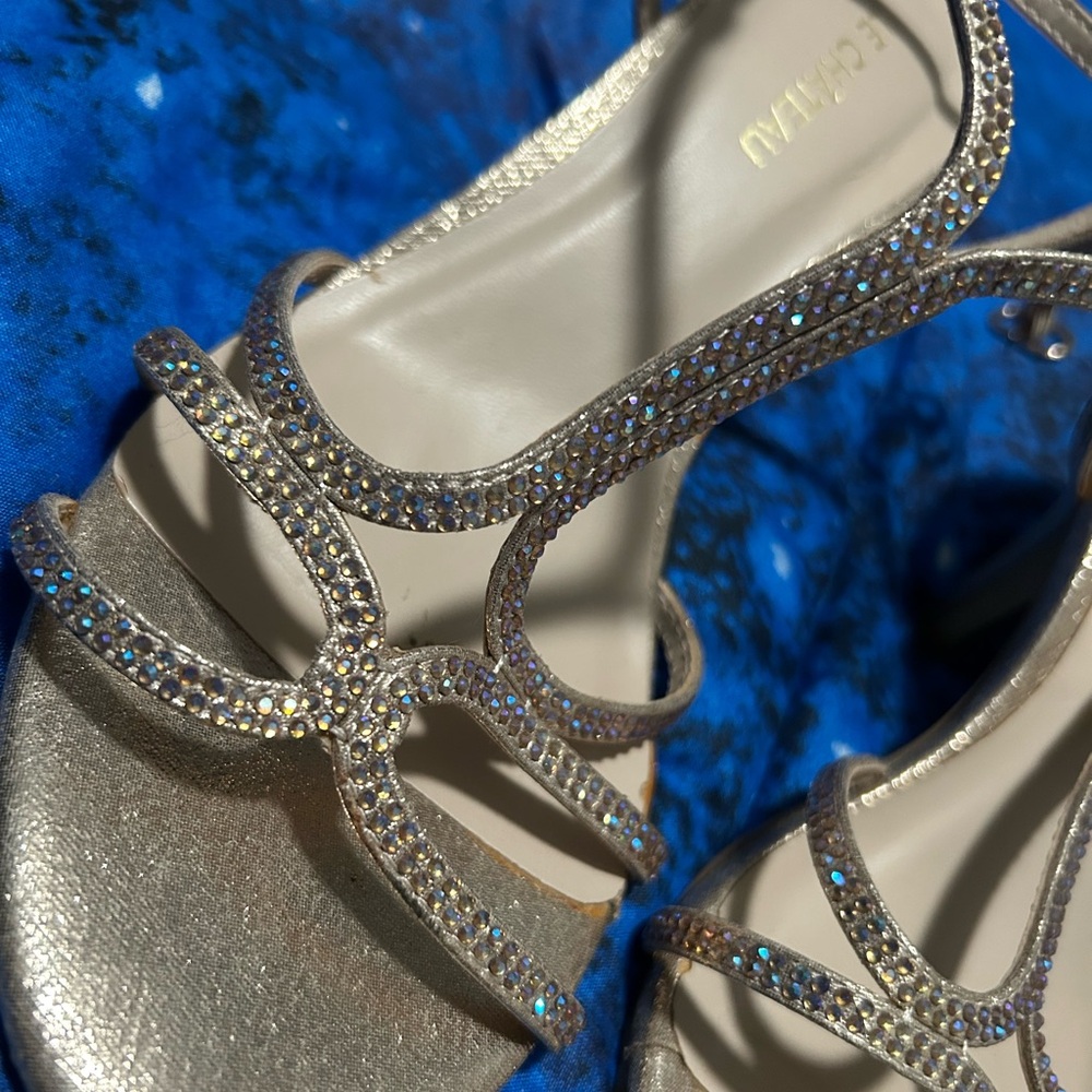 Le Chateau Gold Rhinestone Heels - Picture 2 of 7